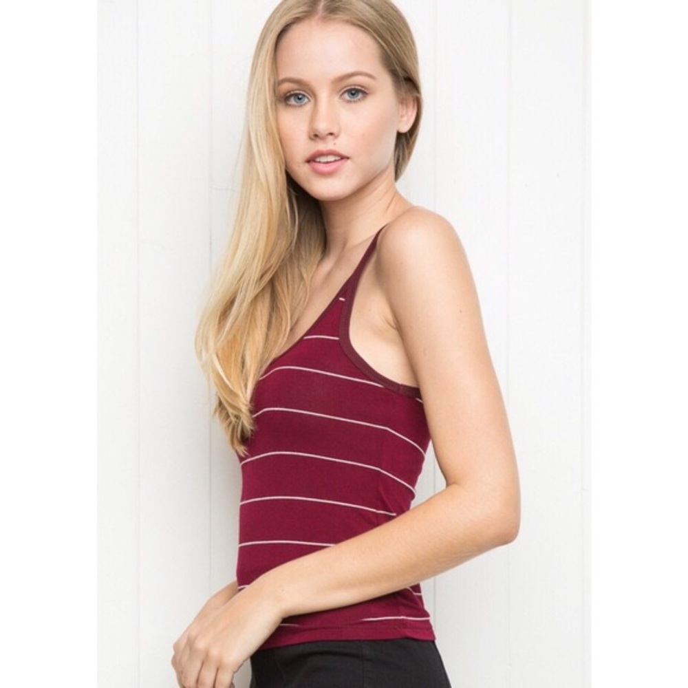brandy melville maroon striped tank